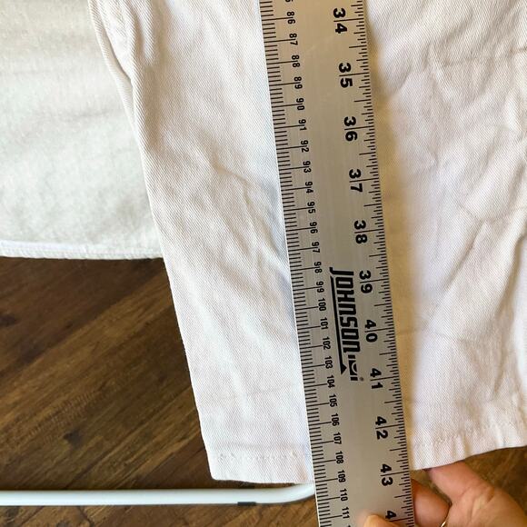 Q-Baby Women Slim Jeans size 17/18 x 34 White Mid Rise Stretch No Gap Waistband - Picture 3 of 12